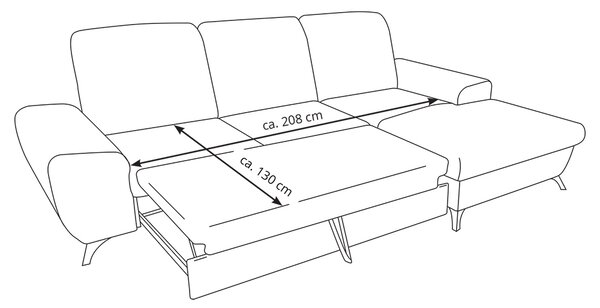 Sedací souprava ALTA | 279x172 cm | rozkládací + úložný prostor + 3x polštářek | VÝBĚR LÁTEK