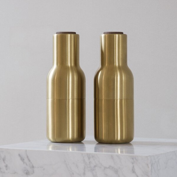 AUDO COPENHAGEN Mlýnky na sůl a pepř Bottle, Bronzed Brass, Walnut, set 2ks