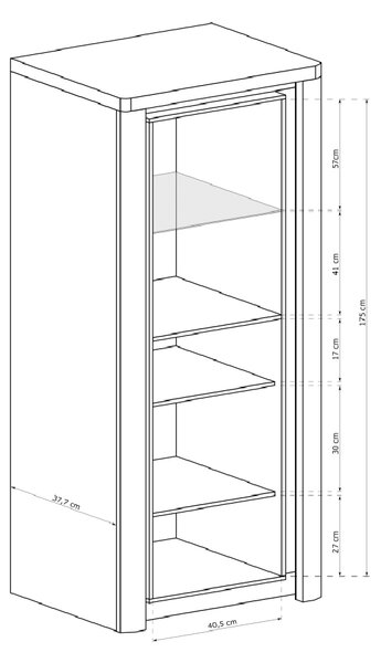 Obývací stěna LIVINIO | 5 dílů | 232,5 cm + 144 cm + 110x63 cm | sestava B | V CENĚ LED LIŠTY | ribbeck/bílá lesk
