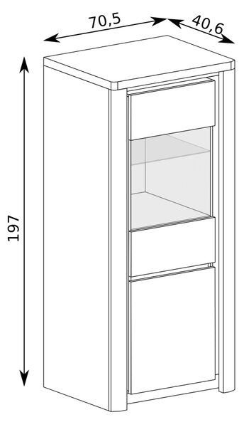 Obývací stěna LIVINIO | 5 dílů | 232,5 cm + 144 cm + 110x63 cm | sestava B | V CENĚ LED LIŠTY | ribbeck/bílá lesk