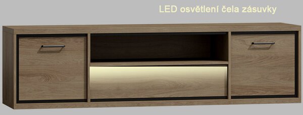 Obývací stěna MEDIOLAN | sestava D | 273,2 cm | 3 díly | natural hikora