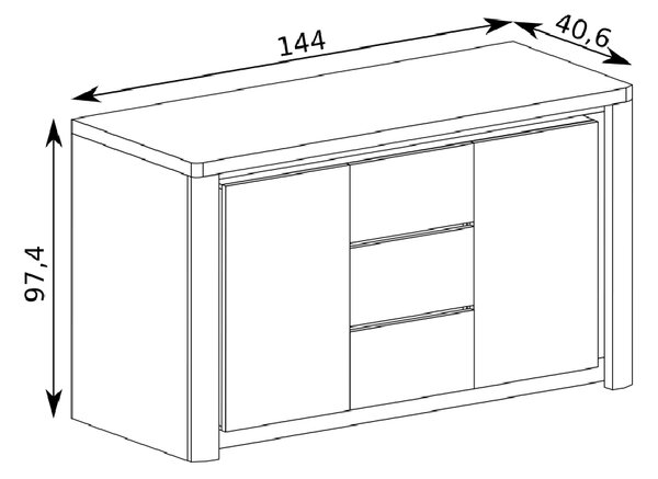 Obývací stěna LIVINIO | 5 dílů | 232,5 cm + 144 cm + 110x63 cm | sestava B | V CENĚ LED LIŠTY | ribbeck/bílá lesk