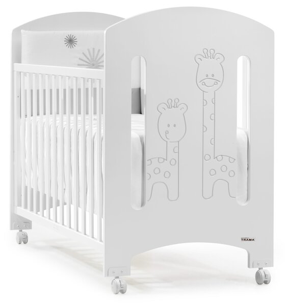 Dětská postýlka Trama JUNGLE White 60 x 120 cm (s možností intalace k rodičovské posteli)