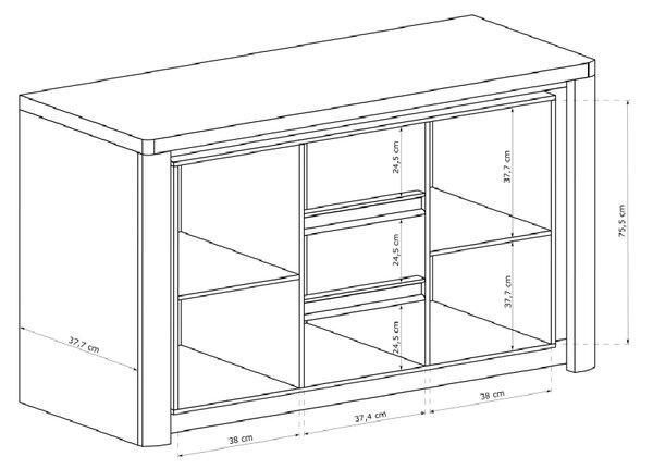Obývací stěna LIVINIO | 5 dílů | 232,5 cm + 144 cm + 110x63 cm | sestava B | V CENĚ LED LIŠTY | ribbeck/bílá lesk