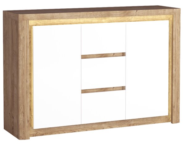 Obývací stěna LIVINIO | 5 dílů | 232,5 cm + 144 cm + 110x63 cm | sestava B | V CENĚ LED LIŠTY | ribbeck/bílá lesk