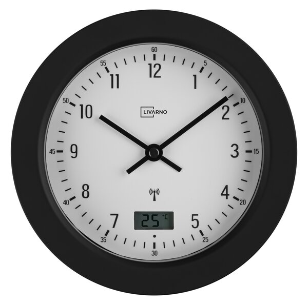 Livarno® Koupelnové hodiny řízené rádiovým signálem (černá) (100409154002)