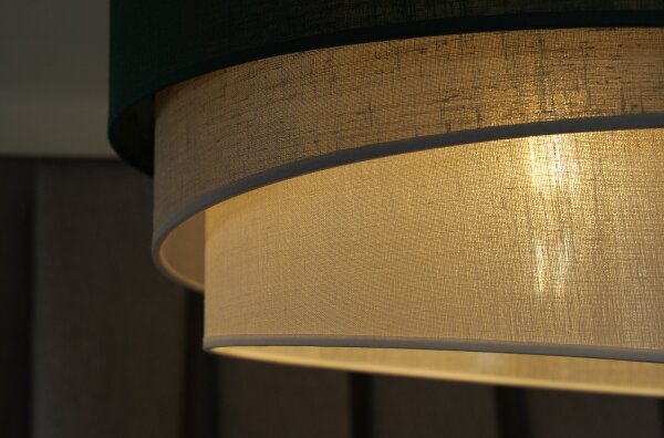 Duolla - Lustr na lanku TRIO 1xE27/15W/230V pr. 45 cm zelená/šedá/bílá