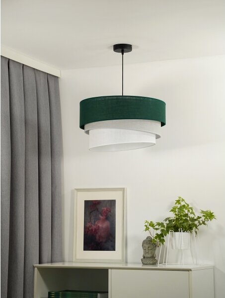 Duolla - Lustr na lanku TRIO 1xE27/15W/230V pr. 45 cm zelená/šedá/bílá