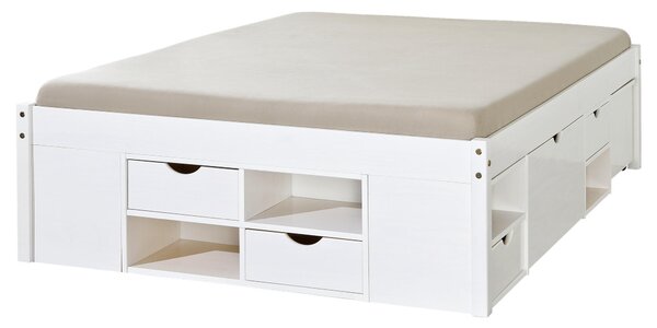 POSTEL S ÚLOŽNÝM PROSTOREM, 140/200 cm, bílá MID.YOU - Manželské postele, Online Only