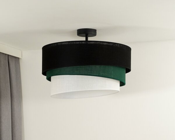 Duolla - Přisazený lustr TRIO 1xE27/15W/230V pr. 45 cm černá/zelená/bílá