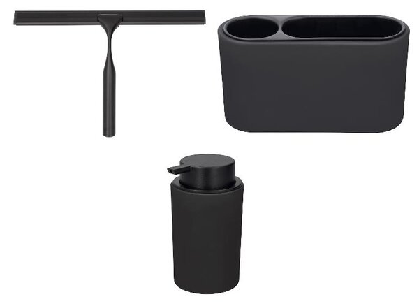 Livarno® Stěrka do koupelny a sprchy / Koupelnový a kosmetický organizér / Dávkovač mýdla / černá (100409743)