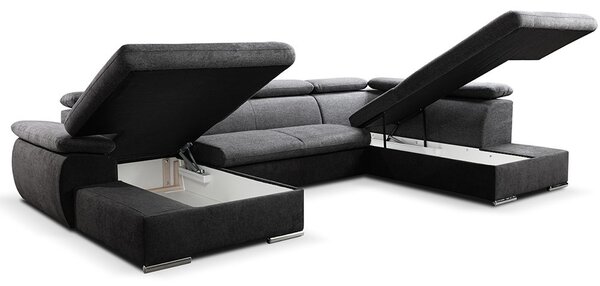 Sedací souprava COOL II | 191x343x220 cm | rozkládací + 2x úložný prostor | LEVÁ | lounge 21 tmavě šedá