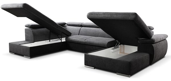 Sedací souprava COOL II | 220x343x191 cm | rozkládací + 2x úložný prostor | PRAVÁ | lounge 03 šedobéžová