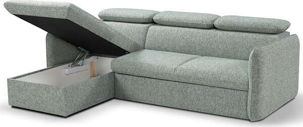 Malá sedací souprava SLIM | 179x235 cm | LEVÁ | rozkládací + úložný prostor | VÝBĚR TKANIN