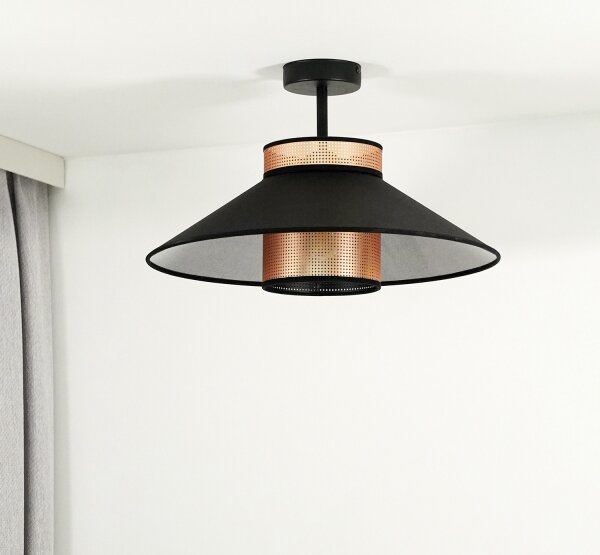 Duolla - Přisazený lustr RIO SHINY 1xE27/15W/230V pr. 45 cm černá/měděná