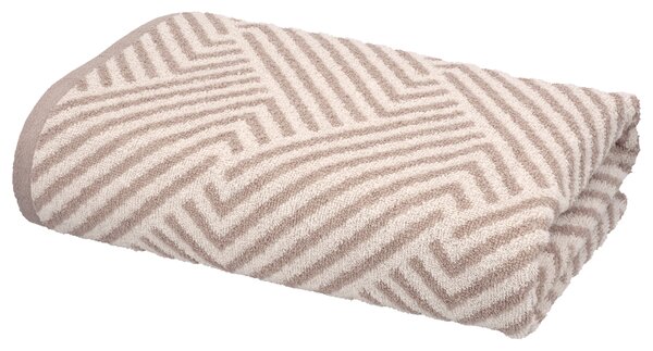 Livarno® Froté osuška, 70 x 140 cm, 500 g/m² (vzorovaná/béžová) (100409216001)