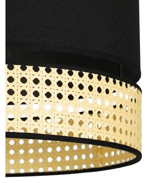 Duolla - Přisazený lustr DOUBLE RATTAN 1xE27/15W/230V pr. 40 cm černá/béžová