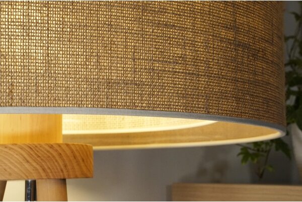 Duolla - Stolní lampa YUTE BOHO 1xE27/15W/230V pr. 25 cm hnědá/krémová