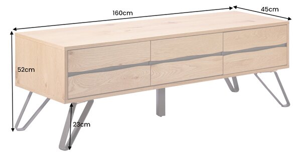 Televizní stolek LIVING EDGE 160 CM divoký dub/černá Nábytek | Obývací pokoj | Televizní stolky