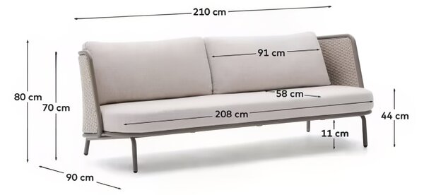 Kave Home Zahradní pohovka Sedalis 210 cm