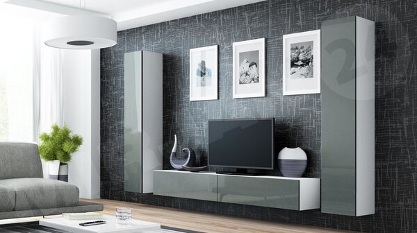 Obývací stěna Zigo IV, Barva: černý / černý lesk 5902928697452