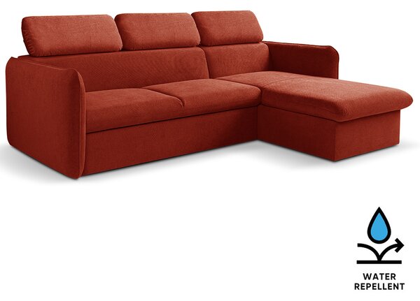 Malá sedací souprava SLIM | 235x179 cm | PRAVÁ | 57 červená | rozkládací + úložný prostor