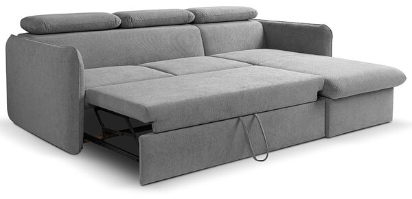 Malá sedací souprava SLIM | 235x179 cm | PRAVÁ | 79 temně modrá | rozkládací + úložný prostor