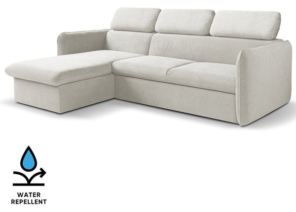 Malá sedací souprava SLIM | 179x235 cm | LEVÁ | 02 šedobílá | rozkládací + úložný prostor