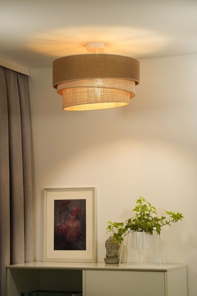 Duolla - Přisazený lustr YUTE TRIO 1xE27/15W/230V pr. 45 cm hnědá/šedá/béžová