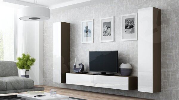 Obývací stěna Zigo IV, Barva: černý / černý lesk 5902928697452
