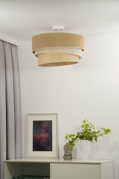Duolla - Přisazený lustr YUTE TRIO 1xE27/15W/230V pr. 45 cm hnědá/šedá/béžová