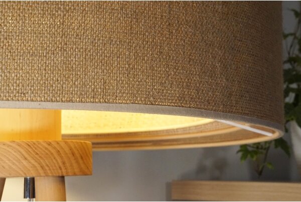 Duolla - Stolní lampa YUTE TRIO 1xE27/15W/230V pr. 25 cm hnědá/šedá/béžová