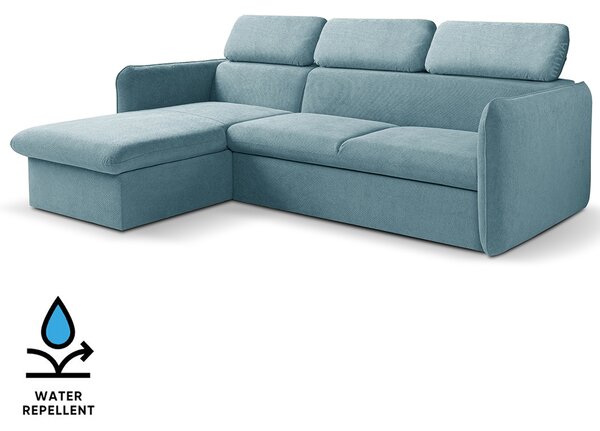 Malá sedací souprava SLIM | 179x235 cm | LEVÁ | 74 modrá | rozkládací + úložný prostor