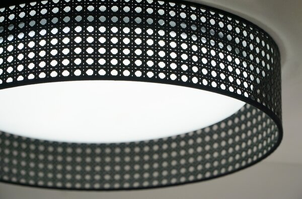 Duolla - LED Stropní svítidlo ROLLER RATTAN LED/24W/230V pr. 45 cm černá