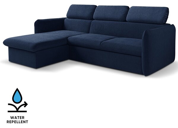 Malá sedací souprava SLIM | 179x235 cm | LEVÁ | 79 temně modrá | rozkládací + úložný prostor