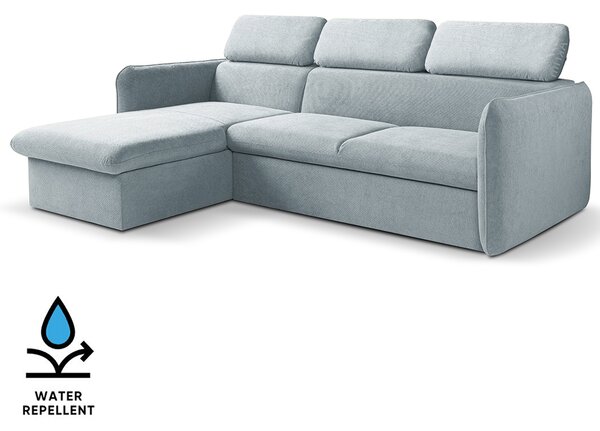 Malá sedací souprava SLIM | 179x235 cm | LEVÁ | 70 modrošedá | rozkládací + úložný prostor
