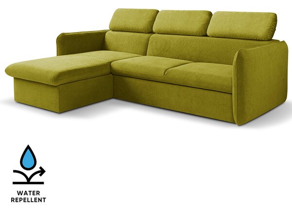 Malá sedací souprava SLIM | 179x235 cm | LEVÁ | 35 zelená | rozkládací + úložný prostor