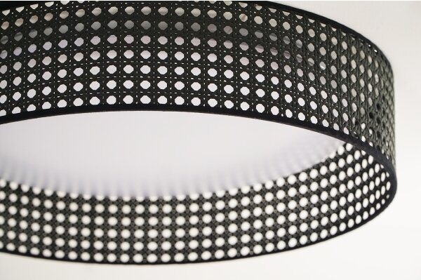 Duolla - LED Stropní svítidlo ROLLER RATTAN LED/24W/230V pr. 45 cm černá