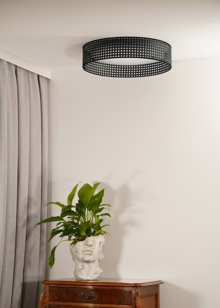 Duolla - LED Stropní svítidlo ROLLER RATTAN LED/24W/230V pr. 45 cm černá
