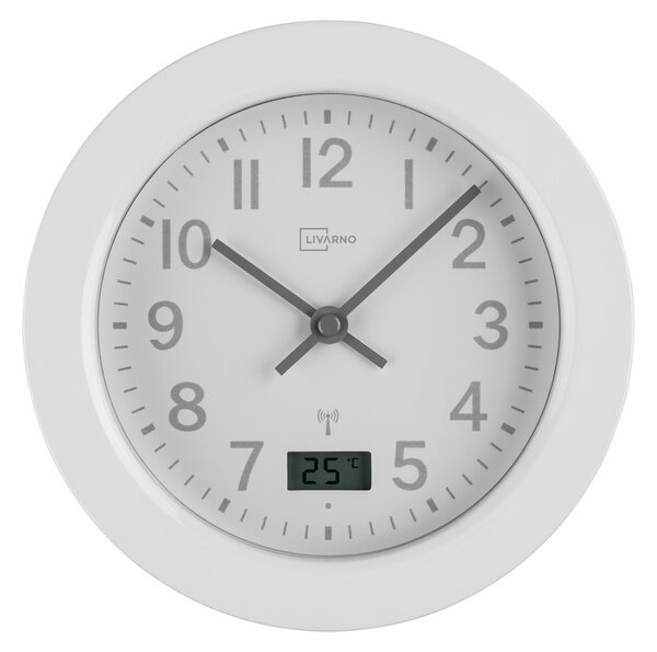 Livarno® Koupelnové hodiny řízené rádiovým signálem (bílá) (100409154001)