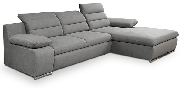 Sedací souprava GRECO MINI | 278x185 cm | PRAVÁ | 93 šedá WATER REPELLENT | rozkládací + úložný prostor