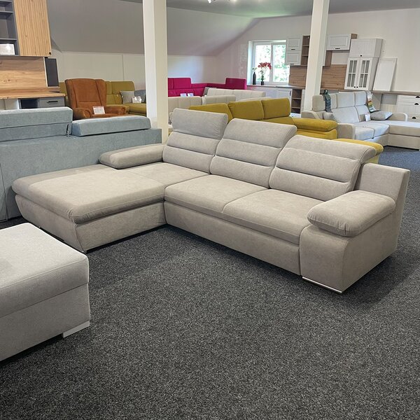 Sedací souprava GRECO MINI | 185x278 cm | LEVÁ | 35 zelená WATER REPELLENT | rozkládací + úložný prostor