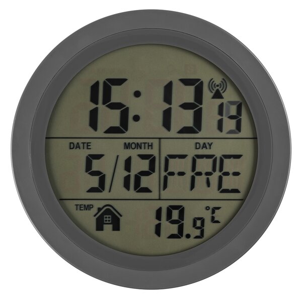 Livarno® Koupelnové hodiny řízené rádiovým signálem (šedá) (100409154003)