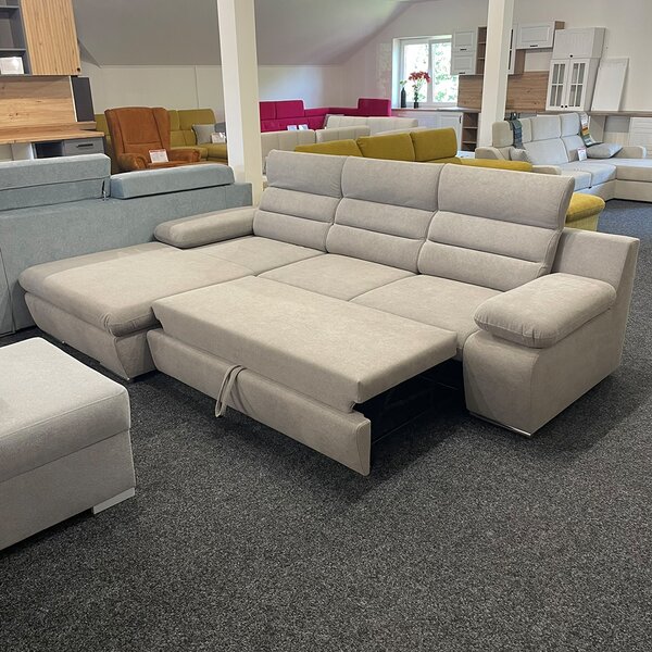Sedací souprava GRECO MINI | 185x278 cm | LEVÁ | 35 zelená WATER REPELLENT | rozkládací + úložný prostor