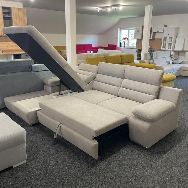 Sedací souprava GRECO MINI | 185x278 cm | LEVÁ | 35 zelená WATER REPELLENT | rozkládací + úložný prostor