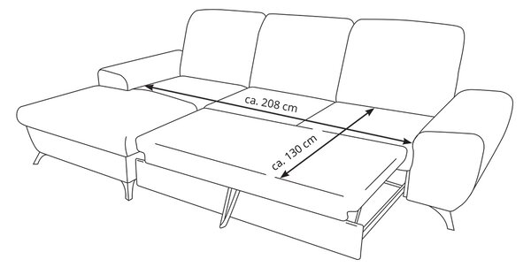 Sedací souprava ALTA | 172x279 cm | rozkládací + úložný prostor + 3x polštářek | VÝBĚR LÁTEK