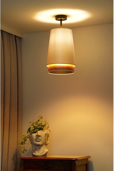 Duolla - Přisazený lustr BELL SHINY 1xE27/15W/230V pr. 25 cm bílá/měděná
