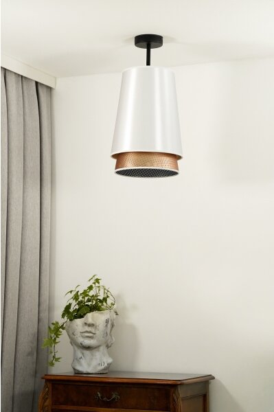 Duolla - Přisazený lustr BELL SHINY 1xE27/15W/230V pr. 25 cm bílá/měděná