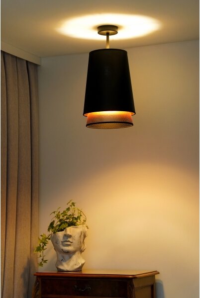 Duolla - Přisazený lustr BELL SHINY 1xE27/15W/230V pr. 25 cm černá/měděná