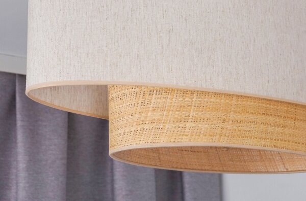 Duolla - Přisazený lustr DOUBLE OVAL NATURE 2xE27/15W/230V krémová/béžová